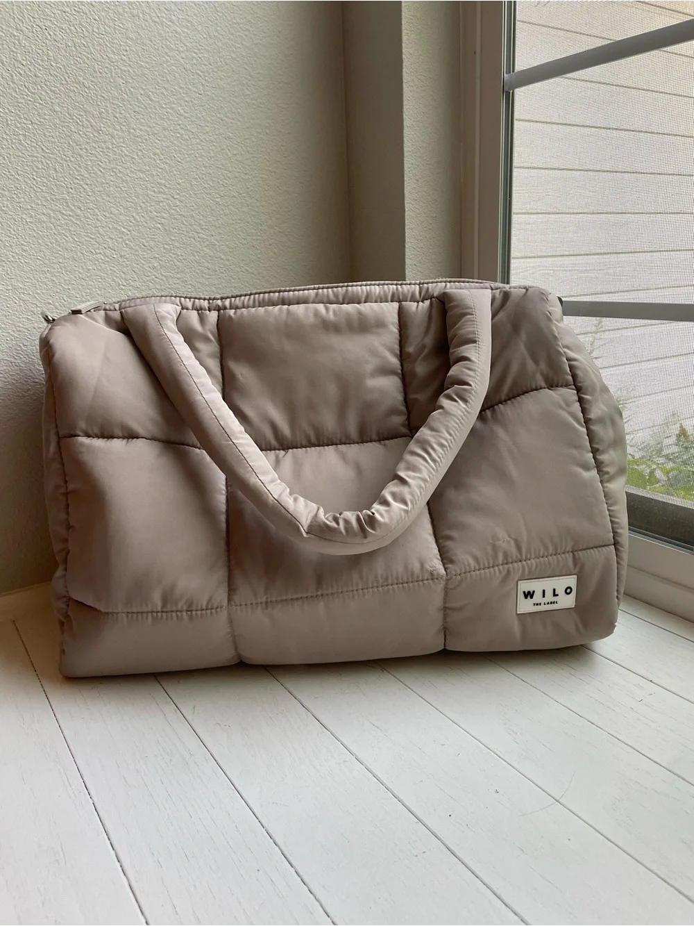 WILO Taupe Quilted Tote Bag